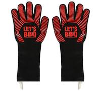 Fusion Food BBQ Gloves - Fire Resistant Multipurpose Oven Gloves with Fingers, Heat Resistant Up to 1472°F / 800°C, Long Wrist Non-Slip Silicone Grip Kitchen Mitts for Grilling, Baking & Cooking