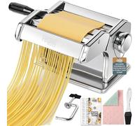 Fusion Food Pasta Maker Machine 3 in 1-430 Stainless Steel Manual Pasta Roller Machine - 3 Cutting Rollers for Spaghetti, Tagliatelle, Fettuccine, Lasagne Sheets Adjustable Spaghetti Maker