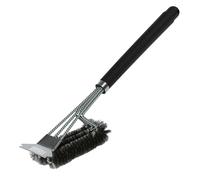 Fusion Food Wire Brush With Ergonomic Handle Stainless Steel Helix & Scrapper Barbecue Wire Brush Grill Grate Cleaner BBQ Cleaning Tool Easily Cleans Metal Grilling Without Damage (Narrow Head)