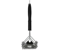 Fusion Food Wire Brush With Ergonomic Handle Stainless Steel Helix & Scrapper Barbecue Wire Brush Grill Grate Cleaner BBQ Cleaning Tool Easily Cleans Metal Grilling Without Damage (Wide Head)