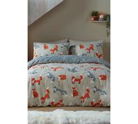 Fusion 'Foraging Fox' Brushed Duvet Cover Set in Natural | Size: Super King Fusion Natural Super King