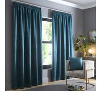 Fusion - Forest Green Curtains W66 x L90 (168 x 229cm) - 100% Cotton - 2x Panels - Pencil Pleat Curtains in Green - Soundproof Curtain & Thermal Curtains for Bedroom - Green Pleated Curtains & Drapes