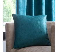 Fusion - Forest Green Cushion (43 x 43cm) - Filling Included - Piped Edge - Matching Curtains Available - Turquoise Cushion with Cover Included/Cushion Insert - Strata Collection