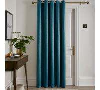 Fusion - Forest Green Single Curtain W66 x L84 (168 x 214cm) - 1x Panel - Eyelet Curtain in Turquoise - Thermal Curtain for Bedroom/Living Room - Curtain & Drape - Door Curtain - Strata Collection