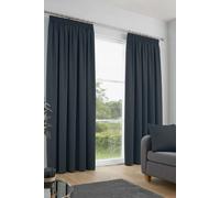 Fusion 'Galaxy' Pair of Light Reducing Thermal Effect Pencil Pleat Curtains in Navy | Size: 168 cm width x 229 cm drop Fusion Navy 168 cm width x 229 cm drop