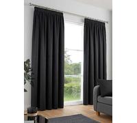 Fusion Galaxy Thermal Dim Out Pencil Pleat Curtains Black