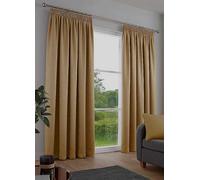 Fusion Galaxy Thermal Dim Out Pencil Pleat Curtains Ochre