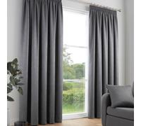 Fusion Galaxy Thermal Pencil Pleat Curtains - Charcoal - 168x229cm