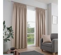Fusion Galaxy Thermal Pencil Pleat Curtains - Natural - 168x137cm