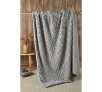 Fusion 'Geo Fleece' Fleece & Sherpa Throw in Grey | Size: 43 cm x 43 cm Fusion Grey 43 cm x 43 cm