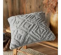 Fusion Geo Fleece Grey Fleece & Sherpa Filled Cushion
