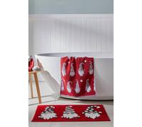 Fusion Christmas - Gonks - Tufted Bath Mat - 50 x 80cm in Red, (GKTRDHXPPU)