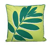 Fusion - Green Leaf Outdoor Cushion (43 x 43cm) - 100% Cotton - Filling Included - Reversible Design - UV Resistant - Lime Green Floral Cushion - Garden Cushions with Covers Included/Cushion Inserts