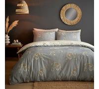 Fusion - Grey/White Giraffe Duvet Cover - King Bedding Size (230 x 220cm) - Reversible Design - Zoo Animals Bedding - Grey & White Bedding with Giraffes Print - Popper Closure - Giraffe Gifts