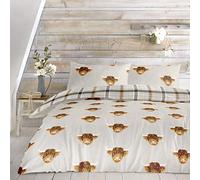 Fusion - Highland Cow - Easy Care Duvet Cover Set -3 pieces, King Bed Size in Ochre