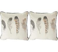 Fusion - Idaho - 100% Cotton Filled Cushion - 43x43 cm in Charcoal Grey (Pack of 2)