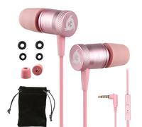 Fusion In-Ear Headphones with Microphone, Wired Earbuds, Memory Foam Tips | Delivers Premium Audio, Includes Extra Tip Sizes for a Perfect Fit, Rose