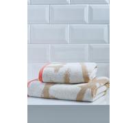 'Leda' Luxury 100% Cotton Geo Jacquard Design Towel Fusion Natural Bath Towel