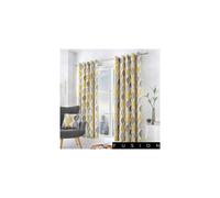 Fusion - Lennox - 100% Cotton Ready Made Pair of Eyelet Curtains - 46" Width x 72" Drop (117 x 183cm) in Grey