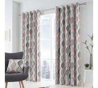 Fusion Lennox Ogee Eyelet Curtains - Blush Pink - 117x137cm