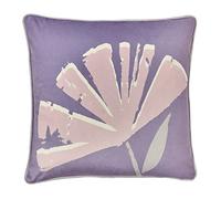 Fusion - Lilac Purple Cushion (43 x 43cm) - Soft Velvet Cushion with Filling Included - Purple/Pink Floral Cushion - Piped Edge - Cushions with Covers Included/Cushion Insert - For Bedroom/Living Room