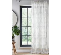 Fusion 'Linara' Geometric Print Voile Panel in Natural | Size: 140 cm width x 122 cm drop Fusion Natural 140 cm width x 122 cm drop