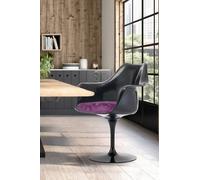 Fusion Living Black Tulip Armchair With Luxurious Cushion In Purple Purple One Size