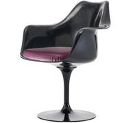 Fusion Living Black Tulip Armchair With Pu Cushion Purple