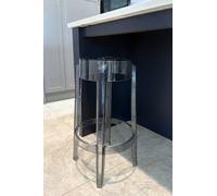 Fusion Living Ghost Style Bar Stool - 66Cm In Grey Grey One Size