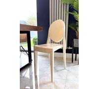 Fusion Living Ghost Style Plastic Victoria Dining Chair In Ivory Ivory One Size