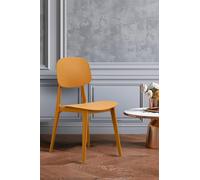 Fusion Living Oslo Dark Grey Plastic Dining Chair In Mustard Mustard One Size