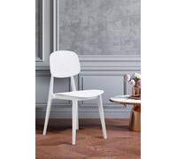 Fusion Living Oslo Dark Grey Plastic Dining Chair In White White One Size