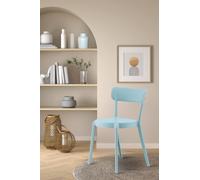 Fusion Living Plastic Bistro Dining Chair In Baby Blue Baby Blue One Size