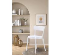 Fusion Living Plastic Bistro Dining Chair In White White One Size