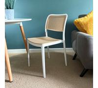 Fusion Living White Plastic Café Dining Chair Fusion Living White