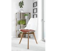 Fusion Living Soho Clear Plastic Dining Chair with Squared Light Wood Legs in Chocolate Fusion Living Chocolate