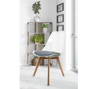 Fusion Living Soho Clear Plastic Dining Chair With Squared Light Wood Legs In Dark Grey Dark Grey One Size