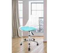 Fusion Living Soho Clear Plastic Dining Chair With Swivel Base Aqua, Blue