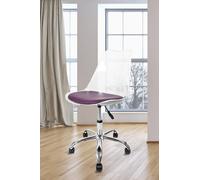 Fusion Living Soho Clear Plastic Dining Chair With Swivel Base Aubergine, Purple