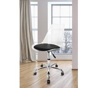 Fusion Living Soho Clear Plastic Dining Chair With Swivel Base Black, Black