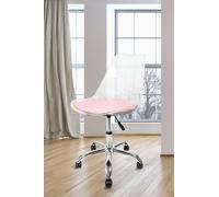 Fusion Living Soho Clear And Blush Pink Plastic Desk Chair With Swivel Base