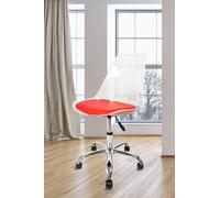 Fusion Living Soho Clear Plastic Dining Chair With Swivel Base Red, Red