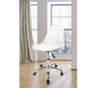 Fusion Living Soho Clear Plastic Dining Chair With Swivel Base In White White One Size