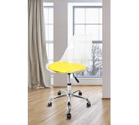 Fusion Living Soho Clear Plastic Dining Chair With Swivel Base Yellow, Yellow