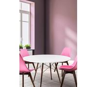 Fusion Living Soho Large White Table With Walnut Wood Legs