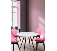 Soho Medium White Circular Dining Table with Walnut Wood Legs Fusion Living White One Size