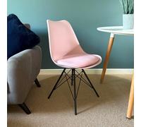 Fusion Living Soho Plastic Dining Chair with Black Metal Legs in Dusty Pink Fusion Living Dusty Pink