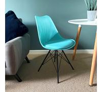 Fusion Living Soho Plastic Dining Chair With Black Metal Legs In Aqua Aqua One Size