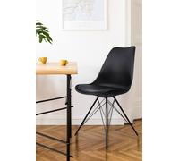 Fusion Living Soho Plastic Dining Chair With Black Metal Legs Black One Size