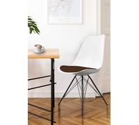 Fusion Living Soho Plastic Dining Chair With Black Metal Legs In Chocolate Chocolate One Size